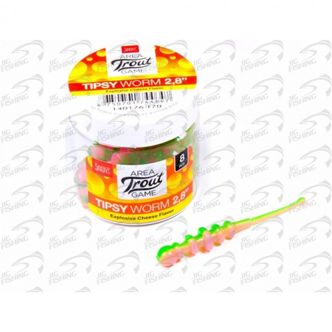 Слаги съедобные искусственные LUCKY JOHN PRO SERIES TIPSY WORM 2,8 in (71 мм), цвет T70, 8 шт 140176-T70